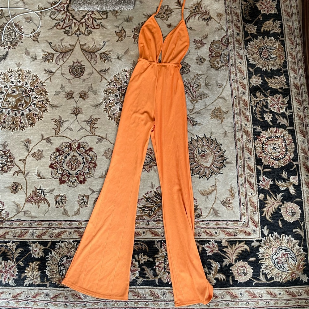 PrettyLittleThing Bright Orange Jumpsuit